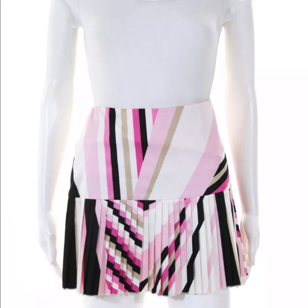 Elie Tahari pink/ multi color pleated shirt